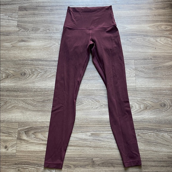 Lululemon Athletica High-Waisted Burgundy Leggins Size: 4 - Picture 3 of 10